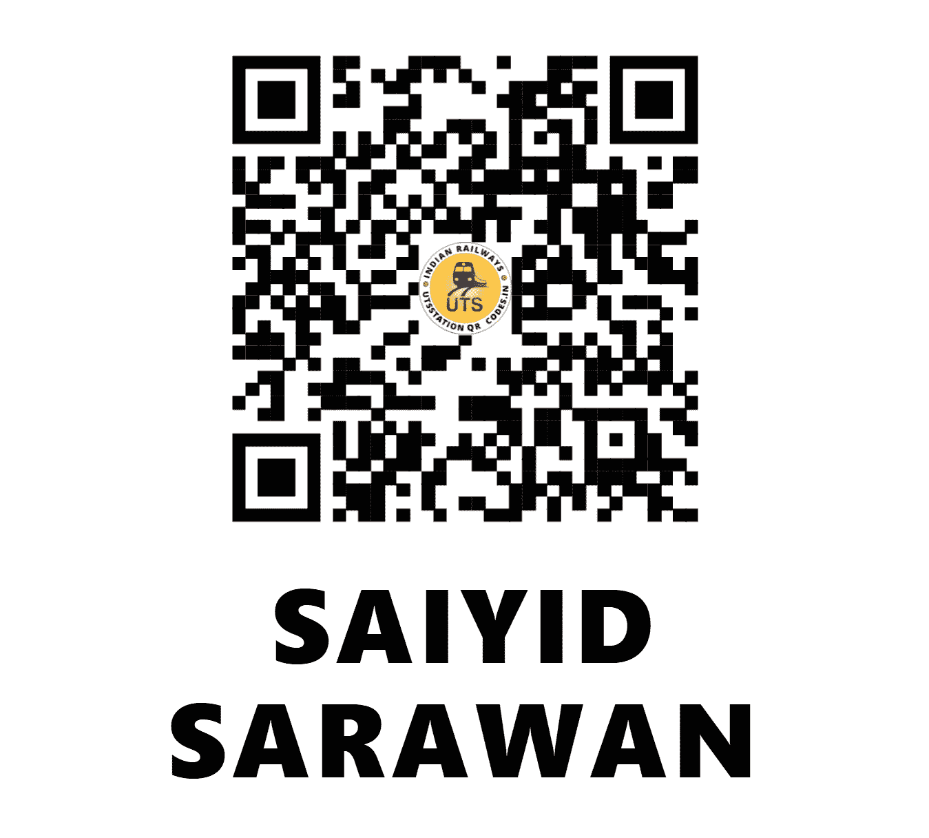 UTS QR Code for SAIYID SARAWAN - SYWN (NC - UTTAR PRADESH)